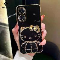 ราคา เคสโทรศัพท์, ชุบสังกะสี, ดีลักซ์, สำหรับ OPPO A18 A38 A58 A78 A98 A5S A7 A12 A3S A12E A16 A16K A17, แฟชั่น, ดีไซน์แมวกุ๊กตา KT, พร้อมที่วางกระจกเครื่องสำอาง, เคสโทรศัพท์ เคส สมุด โน๊ต oppo 18 (1732287