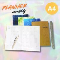 ราคา สมุด A4 monthly planner สันแบบเย็บ (1733335519404656021)