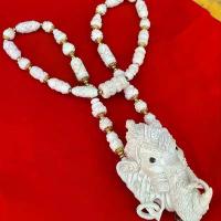 ราคา สร้อยJาช้างแกะสลัก สร้อยJาช้างแท้ทั้งเส้น ขนาดยาว14นิ้ว สร้อยคอJาช้าง ปลายJาแกะสลัก (1733892831197169010)