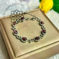 ราคา สร้อยข้อมือทับทิมแท้ล้อมเพชร ทับทิมกิมบ่เซี่ยงสตาร์ อัญมณีของแท้มีใบรับประกัน AUFU STORE สร้อย ข้อมือ (1732217241620808970)