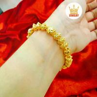 ราคา สร้อย ข้อมือ เสริมดวงสร้อยข้อมือทอง เสริมมงคล ลายพิกุลคั่นโอ่ง หนัก 1 บาท 1 เส้น ทองเคลือบแก้ว ไม่คัน ไม่ดำ ไม่เขียว ใส่อาบน้ำได้ ทองไมครอน ทองชุบ ทองปลอม (1733986074947257857)