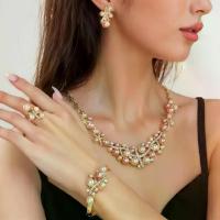ราคา 5pcs Elegant Beaded Pink & White Faux Imitation Pearl & Rhinestone Jewelry Set - Wedding Necklace, Bracelet, Earrings, Ring for Women, Wedding Party, Bridal, Special Occasions, Y (1734141211828913641)