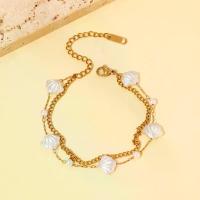 ราคา Hot-Selling Stainless Steel Shell Bracelet for Women Sweet Fashion Commuting High-End Feel Stainless Steel Non-Fading Jewelry เครื่อง สร้อย ข้อมือ กําไล ไล (1733967349415511882)