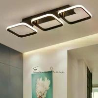ราคา โคมไฟเพดาน LED, รูปทรงสี่เหลี่ยม, สไตล์โมเดิร์น, สีดำ, เหมาะสำหรับโถงทางเดิน, ห้องนอน, ห้องนั่งเล่น, สำนักงาน, ร้านอาหาร, และบันได, โคมไฟ (1731723869591799326)