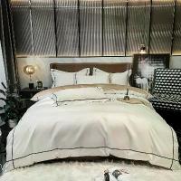 ราคา ชุดผ้าปูที่นอนโรงแรม ผ้าห่มแบบฝาครอบ สีขาว/เทา ผ้าฝ้ายอียิปต์ เกรด 600TC เส้นใยยาว เนื้อผ้านุ่มลื่นเหมือนไหม และเป็นแบบหลวม (Easy Case) ประกอบด้วยผ้าปูที่นอนและปลอกหมอน (1734181828839114074)