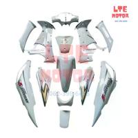 ราคา ชุดสี เฟรม เวฟ 125 i wave 125i w125i รุ่นไฟเลี้ยวบังลม ปี (2005-2007) ครบชุด 13 ชิ้น สีขาว ติดสติกเกอร์ตามรูป (1734345459793627130)