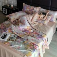 ราคา ชุดเครื่องนอนเย็น 4 ชิ้น ลายดอกไม้ ผ้าซาติน แจ็คการ์ด ชุดเครื่องนอนเย็น ซักเครื่องได้ เหมาะสำหรับห้องนอนใหญ่ ใช้ได้ทุกฤดู สีชมพู ประกอบด้วยผ้านวมเย็น 1 ผืน ผ้าปูที่นอน 1 ผืน และปลอกหมอน 2 ใบ (17340858