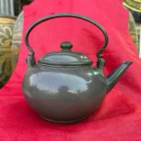 ราคา ปั้นชาอี๋ซิง กาน้ำชาดินเผาโบราณ ผิวขัดมัน สีดำ ใบใหญ่ ป้านชาอี๋ซิง ป้านชาเก่า (1733800006993544562)