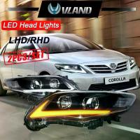 ราคา ไฟหน้า LED สีดำ VLAND 2011-2013 Toyota รุ่นที่ 10 คอร์ล่า อัลติส ชุดไฟหน้าฮาโลเจน พร้อมหลอดไฟ สต็อก (1731683495263175910)