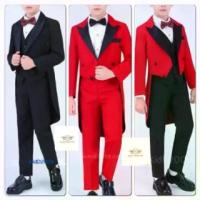 ราคา ชุดทักซิโด้ สีดำ สีแดง สีแดงดำ เนื้อดี ทรงสวย เซท 4-5 ชิ่น กางเกงเอวยืดปรับระดับ ขนาด 110 ,120 ,130 ,140 ,150 ,160 ,170 (1734244266326590855)