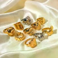 ราคา แหวนสแตนเลสสตีลเรียบง่ายและสง่างาม สีทอง ไม่มีลาย สไตล์อินส์ แหวน แฟชั่น (1733655042508424440)