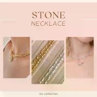 ราคา LAC.COLLECTION - Stone Necklace/ สร้อยคอและสร้อยข้อมือลูกปัดทรงลุกเต๋า สีเงิน สีทอง (1734310956743755527)