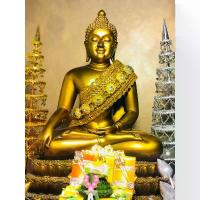 ราคา ผ้าสไบห่มพระพุทธรูป ผ้าสไบทิพย์ ผ้าห่มพระประธาน สำหรับองค์พระหน้าตัก 9 นิ้ว สีทอง สังวาลย์ลายดอกไม้สีแดงสลับขาว (1734275154041603433)