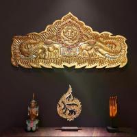 ราคา Thailucky แผ่นไม้แกะติดผนัง ไม้สักทองแกะสลัก ลายช้าง สีทอง ขนาด120cm ตกแต่งโรงแรม ร้านกาแฟ และบ้าน (1730544496874130031)