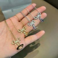 ราคา สร้อยคอรูปดาวเคราะห์โบว์สำหรับเด็กผู้หญิง สร้อยคอ V สีทอง ชมพู เงิน ม่วง (1733934630878610522)