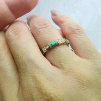 ราคา แหวนพิงค์โกลด์ สีเขียว หินมาลาไคท์ ทอง18K เพชรแท้ Size 52 (1732669088506480529)