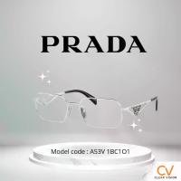 ราคา โปรจับคู่ !! กรอบแว่นตา Prada รุ่น A53V สีเงิน + 1.5 Element Blue Protection (1734199801153553906)