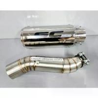 ราคา ท่อสลิปออน สลิปออน CBR250R, CB300F, CBR300R ขนาด 2 นิ้ว งานสแตนเลสแท้ พร้อมปลายท่อ SC สีเงิน เงาทั้งใบ พร้อมสายรัดท่อ สินค้าขายดี COD (1733144679569655022)