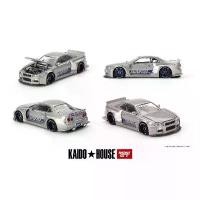 ราคา นิสสัน สกายไลน์ จีทีอาร์34 Kaido Works SHINJUKU V1, Kaido House x MINI GT, สเกล 1:64, รุ่นรถ Diecast สีเงิน (1733341120903677328)