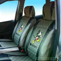 ราคา หุ้มเบาะหนัง PVC มิกกี้เมาส์ Mickey Mouse สีเทา-ดำ ลิขสิทธิ์แท้ #ชุดหุ้มเบาะรถ (1733858537855944549)
