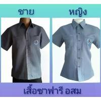 ราคา เสื้อซาฟารี อสม. สีเทา มี2แบบให้เลือก คือ 1.แบบหญิง2.แบบชาย (1734350380206752906)