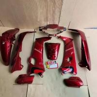 ราคา ครึ่งคันหน้า ชุดสี ชุดแต่ง เฟรมรถ เวฟWAVE 100s เวฟ110s ไฟหน้าตาคู่ ยกชุด 9 ชิ้น สีแดง 326 (1734107263892162500)