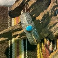 ราคา กำไรเงินแท้ 925 ขนนกอิทรีย์ ฝังด้วย Turquoise สไตล์ Native American Indian (1733061822834312744)