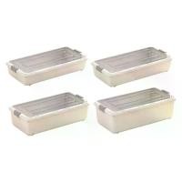 ราคา กล่องเก็บของใต้เตียง, ภาชนะเก็บของใต้เตียง, สำหรับผ้าปูที่นอน, หนังสือ, และผ้านวม (1734188666998260967)