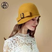 ราคา หมวก Cloche, FS, สไตล์วินเทจ, ทำจากผ้าวูลสีดำ, พร้อมกุทัณฑ์, ปีกกว้าง, สไตล์ Bowler, เหมาะสำหรับฤดูหนาว, หมวก Fedoras, สำหรับสุภาพสตรี, สีเหลืองและสีน้ำเงิน, หมวก Derby แบบมีสายรัด (173353862025619157