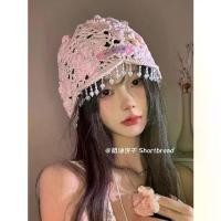ราคา หมวก Headwrap สไตล์โบฮีเมียน, สีครีม, พู่ลูกปัด, สำหรับผู้หญิง, หมวกฤดูร้อน, ดีไซน์กลวง, เสื้อสวมหัวถักบาง, โครเชต์ (1734270499318630382)