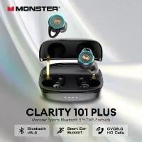 ราคา Monster Clarity 101 Plus TWS หูฟัง, การโทรด้วยเสียงที่ชัดเจน HD, หูฟังบลูทูธ 5.4, กันน้ำ IPX5, หูฟังไร้สายกีฬา, พร้อมไมโครโฟน (1730983054067731086)