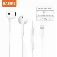 ราคา [COD] Basike【การรับประกัน 1 ปี】120CM หูฟัง iPhone ของแท้ แบบสาย Lightning for หูฟังไอโฟน สำหรับ iPhone 7 8 plus xs xr x 11 12 13Pro Max (1733324585698100904)
