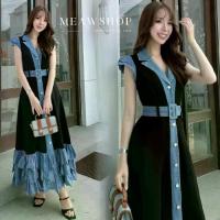 ราคา S-3XL เดรสยาวผ้ายีนส์ คอวี กระดุมหน้า+เข็มขัด ชุดทำงานผู้หญิง ชุดออกงาน ชุดไปงาน ชุดไปทะเล ชุดไปคาเฟ่ ชุดไปวัด ทำบุญ งานบวช prd (1734268864402065225)