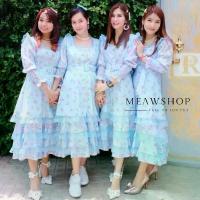 ราคา #2159 Dress + เข็มขัด เดรสยาวคอเหลี่ยมระบายลูกไม้ด้วยสีฟ้า ตัวแขน3ส่วนทรงตุ๊กตา 2XL-5XL ชุดออกงาน ชุดไปงาน ชุดเพื่อนเจ้าสาว ชุดไปคอน ชุดไปทะเล สาวอวบ อ้วน Plus+ (1729912706972092958)