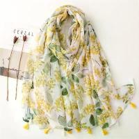 ราคา ผ้าพันคอบาหลีนวดจากผ้าฝ้ายลินินสีสันสดใสสำหรับผู้หญิง ลายใบไม้สีเขียวและเหลือง พู่ห้อย หมวก nyของแท้ เข็มขัด ลูกเสือ ครู หญิง (1733324996402119774)