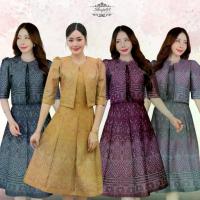 ราคา ☃BS04 ชุดเดรส 2 ชิ้น (เสื้อกั๊ก+เดรส) ยาว 41 นิ้ว ผ้าไหมญี่ปุ่นพิมพ์ลาย ใส่ออกงาน ใส่ทำงาน ihap88✯ (1732465355986732961)