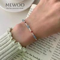 ราคา MEWOO [Seafire] สร้อยข้อมือผู้หญิง หินแท้สีฟ้าอะความารีน + หินโมราแดง สไตล์เกาหลี มินิมอล สายเครื่องประดับแฟชั่น อินเทรนด์ สไตล์สายหวาน สวมได้ทุกวัน เป็นของขวัญวันเกิด วาเลนไทน์ (1732759029564278385)