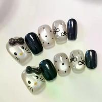 ราคา เล็บปลอม 10 ชิ้น ดีไซน์การ์ตูน Hello Kitty น่ารัก โบว์ไวท์เทนนิ่ง เล็บศิลปะหวานและเท่ เคล็ดลับเล็บสีดำสั้น ผลิตภัณฑ์สำเร็จรูป อะไหล่ ติด เล็บ ยกเซ็ต อะไหล่ ติด เล็บ ยกเซ็ต (1731876572149417235)