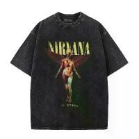 ราคา วงดนตรี Nirvana ร็อค Nirvana คอแบน เคิร์ต คอแบน เสื้อยืดวินเทจหลวม เสื้อ option (1734314901036893345)