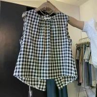 ราคา เสื้อเชิ้ต แขนกุด ผ่าข้าง คอกลม เสื้อเบลาส์ลำลอง ใส่หน้าร้อน ลายสก๊อตสีดำ สไตล์เกาหลีใหม่ ทรงหลวม เสื้อกระชับสัดส่วน (1731350870606186100)