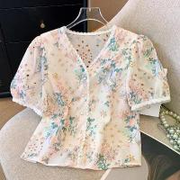 ราคา เสื้อเชิ้ต แขนสั้น ปักลายดอกไม้ สไตล์ยุโรป สำหรับผู้หญิง แฟชั่นใหม่ฤดูร้อน 2025 แขนพัฟกลวง เสื้อคาร์ดิแกนลูกไม้ (1732651705593268148)