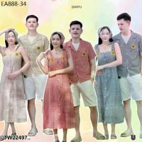 ราคา set คู่รัก 3 ชิ้น #ลายสก็อต เสื้อเชิ้ต + เดรสผูกไหล่ กับผ้าโพกผม .. TW22497 TwinsShopVipพร้อมส่ง (1734371526474041276)