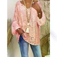 ราคา เสื้อเชิ้ต ลูกไม้ แขนยาว ผู้หญิง เรียบหรู แฟชั่นลำลอง สีพื้น โปร่งใส [เสื้อเชิ้ตลูกไม้แขนยาว] (1732267660458493063)