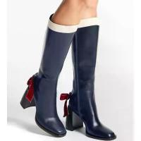 ราคา รองเท้าส้นสูง, รองเท้าบูทยาว, ส้นบล็อกโบว์, บล็อกสี, นิ้วเท้าสี่เหลี่ยม, แฟชั่น, สำหรับผู้หญิง, รองเท้าบูทสูง, รองเท้าบูทอัศวิน, [COD] (1732977438663542624)