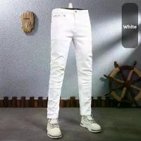 ราคา กางเกงยีนส์สีขาวผู้ชาย ทรงสลิม ขาตรงเล็ก ยืดหยุ่น กางเกงลำลอง แฟชั่น สีดำอเนกประสงค์ ปี 2026 เสื้อผ้าผู้ชายใหม่ (1734028916815266986)