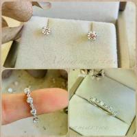 ราคา แหวน/ต่างหูสตั๊ดพลอยเพทายขาว(White/Colourless Zircon) (1734209846243460587)