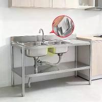 ราคา [COD] [Tiktok] Eco ซิ้งค์ล้างจาน อ่างล้างจาน 2 หลุม ทนทานไม่ขึ้นสนิม 120*40*80CM ม่เป็นสนิม100% ซิ้งล้างจาน 304สแตนเลส 2หลุม จาน ตู้ ล้าง (1734071048300037776)