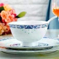 ราคา ชามข้าวสไตล์จีน ชาม จาน และจานกระเบื้องเคลือบสีน้ำเงินและสีขาวสำหรับใช้ในครัวเรือน ชุดเครื่องใช้บนโต๊ะอาหารเซรามิกระดับไฮเอนด์จาก Jingdezhen ชามซุป (1733255152726542043)