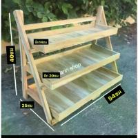 ราคา ชั้นวาง แคคตัส ชั้นวางของ 3ชั้น ชั้นวางพับได้ ชั้นวางของไม้สักอเนกประสงค์ (1734028473810978140)