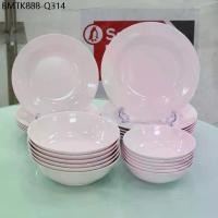 ราคา ซุปเปอร์แวร์ ชุดจาน ชาม ซุปเปอร์แวร์ จานชามเมลามีน สีพื้นชมพู ทรงกลม มี 4ขนาดให้เลือก (1734324119822697754)
